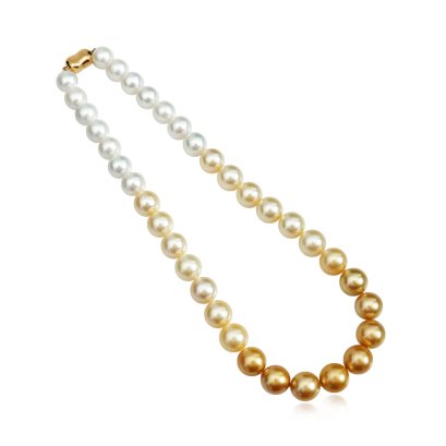 11.27 - 12.68 mm, Shikisia, Oriental Odyssey and Shy Guy Lot, Ombre Graduated Pearl Necklace