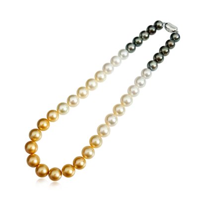 10.92 - 12.45 mm, Shikisia, Shy Guy Lot, Ombre Graduated Pearl Necklace