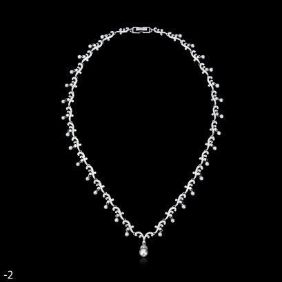 Approx. 3.5 mm and 7.0 mm, Akoya Pearl, "Glory Glory" Station Dangle Pearl Necklace