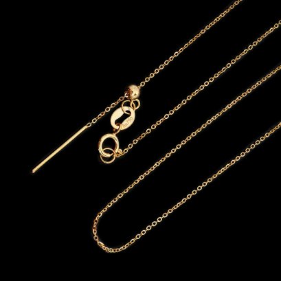 18K Gold, Needle Cable Chain Necklace
