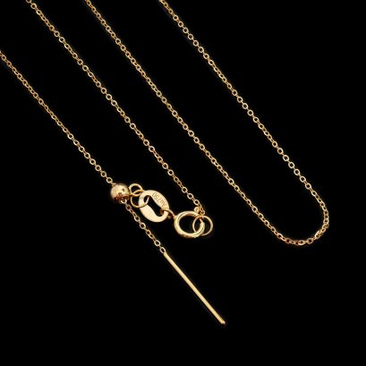 18K Gold, Needle Cable Chain Necklace