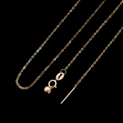 18K Gold, Needle Cable Chain Necklace