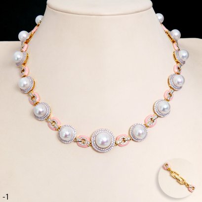 Approx. 9.0 - 11.0 mm, Edison Pearl, "Barbie Barbie" Station Pearl Necklace Collection