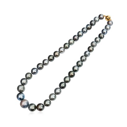 Approx. 11.0 to 13.0 - 14.0 mm, Tahitian Pearl, Graduated Pearl Necklace