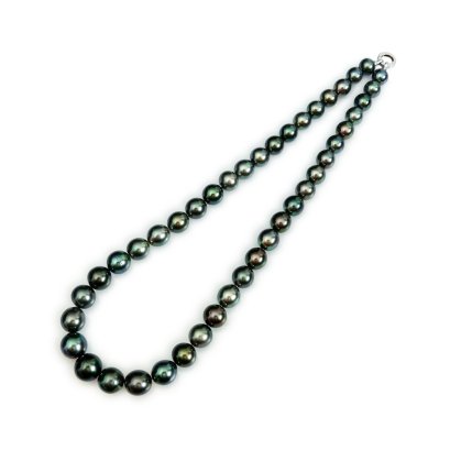 (PSL) Approx. 8.5-12.3 mm, Aurora Peacock, Graduated Pearl Necklace