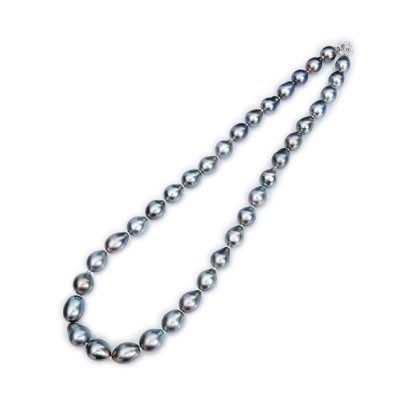 (PSL) Approx. 8.1-9.8 mm, Aurora Peacock, Graduated Pearl Necklace