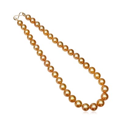 (GIA) 10.49 mm and 13.77 mm, Gold South Sea Pearl, Graduated Pearl Necklace