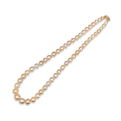9.1 mm - 13.9 mm, Gold South Sea Pearl, Graduated Pearl Necklace