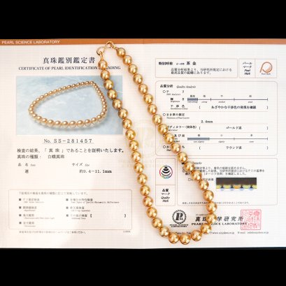 (PSL) Approx. 9.4 - 11.1 mm, Aurora Chakin, Graduated Pearl Necklace