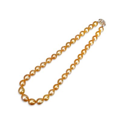 11.0 - 13.0 mm, Gold South Sea Pearl, Graduated Pearl Necklace