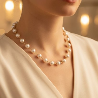 Approx. 10.0 - 11.0 mm, Edison Pearl, Station Pearl Necklace