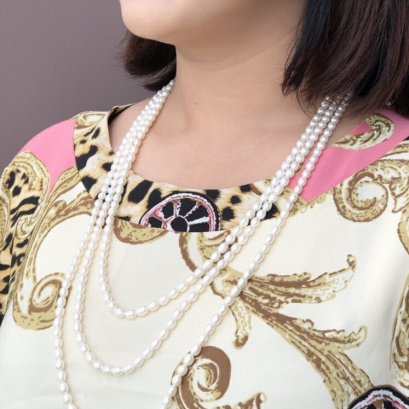 Approx. 5.0 - 5.5 mm, Freshwater Pearl, Triple Layers Strand Uniform Pearl Necklace