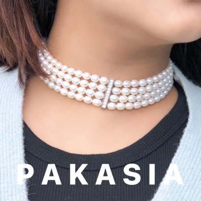 Approx. 5.5 - 6.0 mm, Freshwater Pearl, Four Strands Pearl Collar