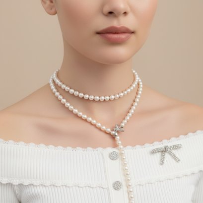 Approx. 6.0 - 9.5 mm, Akoya Pearl, Graduated Pearl Rope Length Necklace