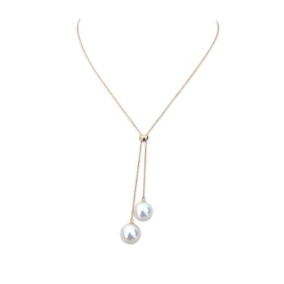 11.0 - 11.3 mm, White South Sea Pearl, Double Pearl Necklace
