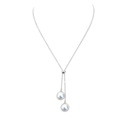 11.3 - 11.6 mm, White South Sea Pearl, Double Pearl Necklace