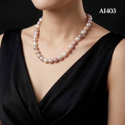 10.1 - 13.3 mm, Edison Pearl, Graduated Pearl Necklace