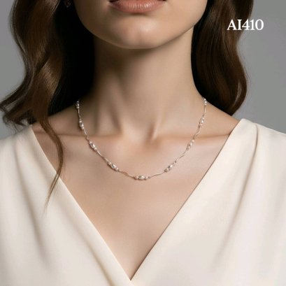 4.0 - 4.5 mm, Akoya Pearl, Station Pearl & Disco Baeds & Tube Necklace