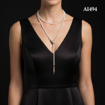 Approx. 3.5 mm, AK Pearl, Uniform Pearl Cobra Clasp Necklace