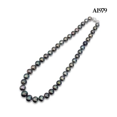 (PSL) Approx. 8.5 -12.3 mm, Aurora Peacock, Graduated Pearl Necklace