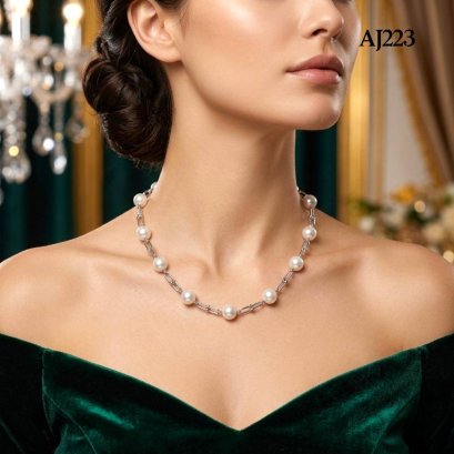 10.3 - 11.0 mm, Freshwater Pearl, Station Pearl Necklace