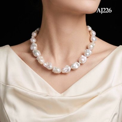 Approx. 12.0 - 15.0 mm, Freshwater Pearl, Graduated Pearl Necklace