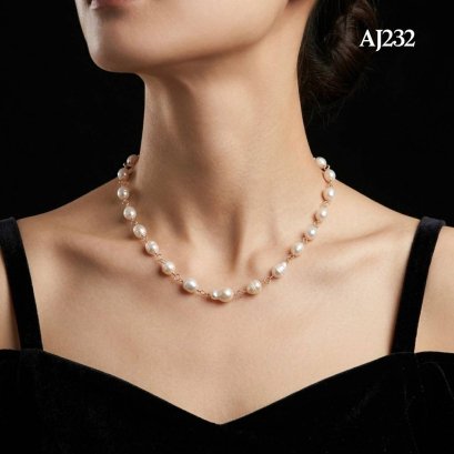 6.0 - 7.0 mm, White South Sea Pearl, Station Pearl & Ring Necklace