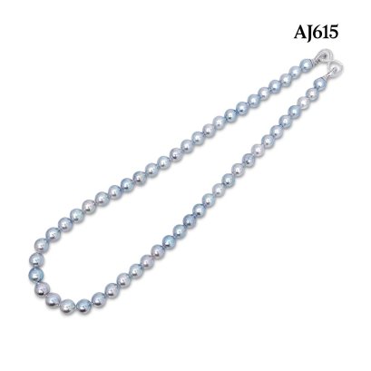 Approx. 7.5 - 8.0 mm, Akoya Blue Rose Pearl, Uniform Pearl Necklace