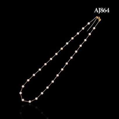 Approx. 4.0 mm, Akoya Pearl, Station Pearl Necklace