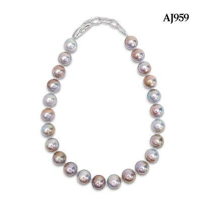 Approx. 13.0 mm up, Amami Oshima Mabe Hankei Cultured Pearl, Pearl Necklace