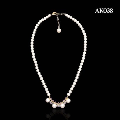 Approx. 5.0-6.0 mm and 7.0-8.0 mm, Freshwater Pearl and Edison Pearl, Maya Pearl Embellishment Uniform Pearl Necklace