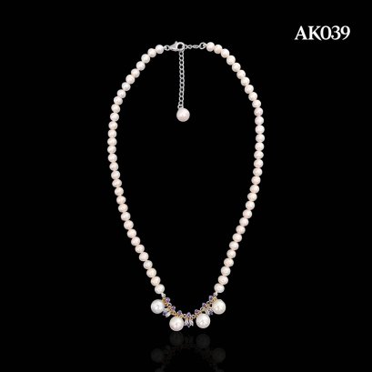 Approx. 5.0-6.0 mm and 7.0-8.0 mm, Freshwater Pearl and Edison Pearl, Maya Pearl Embellishment Uniform Pearl Necklace