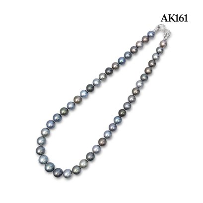 (PSL) Approx. 9.1 - 11.4 mm, Aurora The Pearl Islands of South Pacific, Tahitian Pearl, Graduated Pearl Necklace