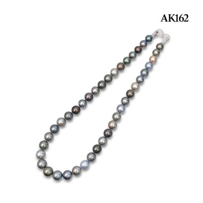 (PSL) Approx. 9.0-10.9 mm, Aurora The Pearl Islands of South Pacific, Tahitian Pearl, Graduated Pearl Necklace