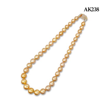 8.4 - 11.5 mm, Gold South Sea Pearl, Graduated Pearl Necklace
