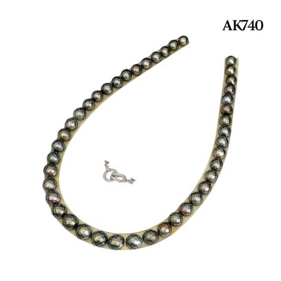 9.0 - 11.2 mm, Hanashinju, Tahitian Pearl, Graduated Pearl Necklace