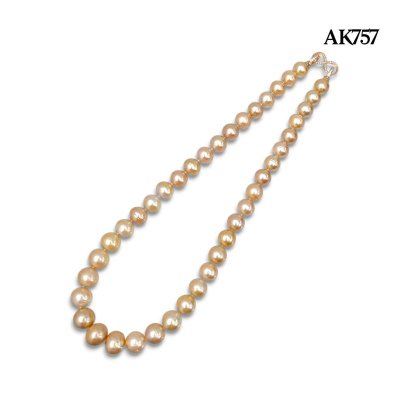 Approx. 10.1 - 12.9 mm, Gold South Sea Pearl, Graduated Pearl Necklace