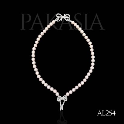 Approx. 7.5 mm up, Akoya Pearl, Double Bow Pearl Necklace