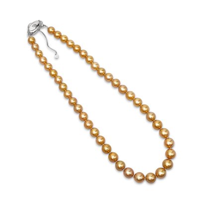 Approx. 8.1 - 10.4 mm, Amami Oshima Gold South Sea Pearl, Strand Pearl