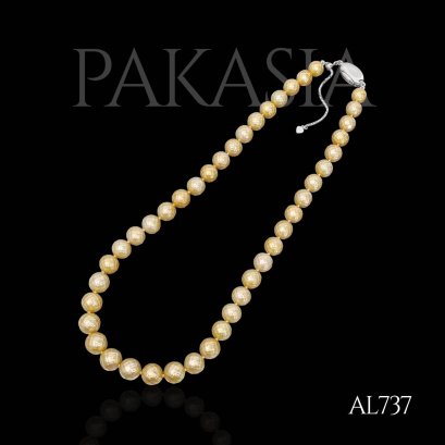 7.9 mm - 10.6 mm, Hanashinju, Gold South Sea Pearl, Pearl Necklace