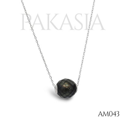 Approx. 9.0 -10.0 mm, Hanashinju, Tahitian Pearl, Solitaire Pearl with Covers with Cable Chain Necklace