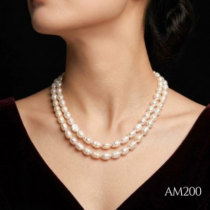 Approx. 5.0-6.0 mm, Keshi Freshwater Pearl, Double Strand Pearl Necklace