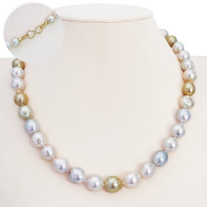 Approx. 10.0 - 11.5 mm, Gold South Sea Pearl, Uniform Pearl Necklace