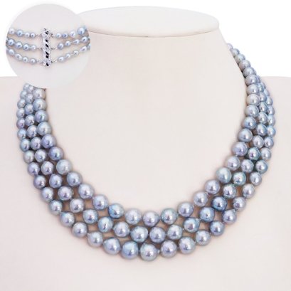 Approx. 4.0 - 9.5 mm, Akoya Pearl, Graduated Pearl Necklace