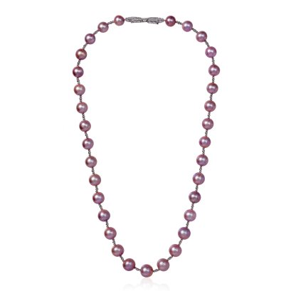 สร้อยคอไข่มุก Edison ระยะ คั่นบอลกลมเกลี้ยง 3 เม็ด