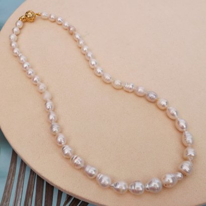 Approx. 6.20 - 9.94 mm, White South Sea Pearl, Graduated Pearl Necklace
