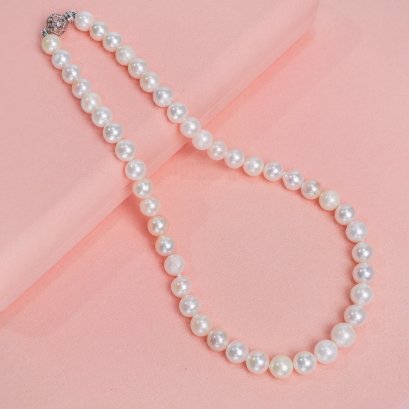 Approx. 8.98 - 10.13 mm, Akoya Pearl, Graduated Pearl Necklace