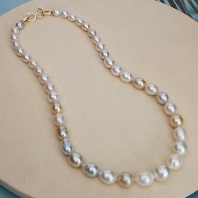6.50 - 12.62 mm, White South Sea Pearl, Graduated Pearl Necklace