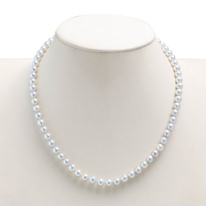 (PSL) 6.0 - 6.5 mm, Aurora Blue Rose, Pearl Necklace