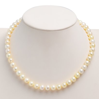 (GIA) 8.03 mm to 8.50 mm, Akoya Pearl, Graduated Pearl Necklace